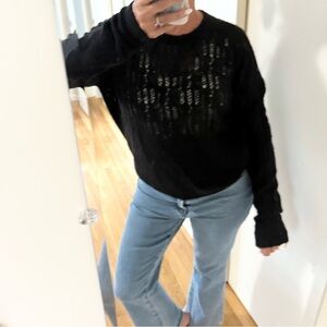 Lamberto Losan Black Lace Cashmere Sweater